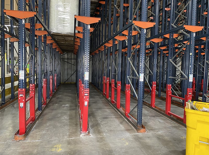 Image of a Centurion Row Guard Drive-In rack, a pallet racking system for high-density storage.