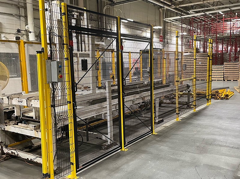 Image of a RageWire conveyor guarding at a bottling factory.